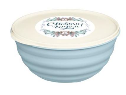 Миска Latina 3,2л с крышкой (голубой)